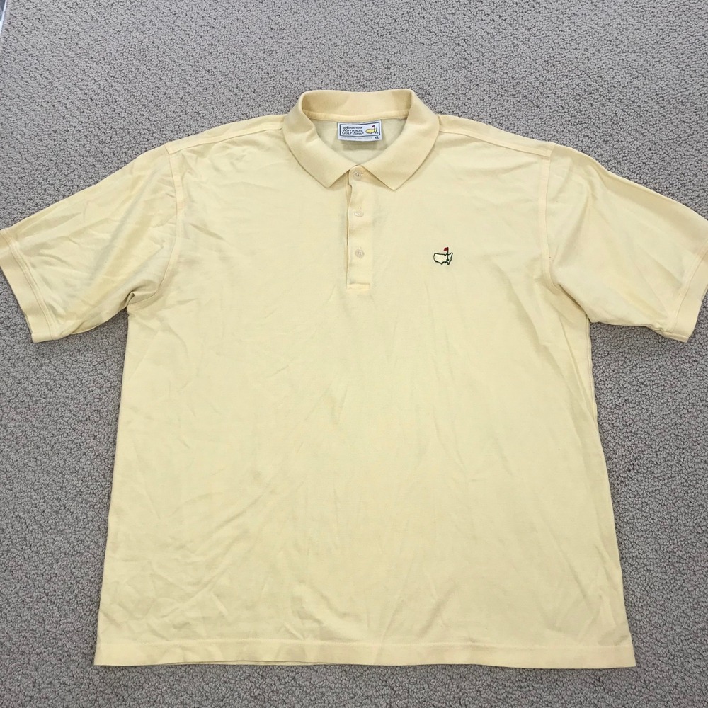 Augusta National Golf Shop Masters Polo Shirt Mens XL Yellow Mercerized Cotton - Picture 2 of 7